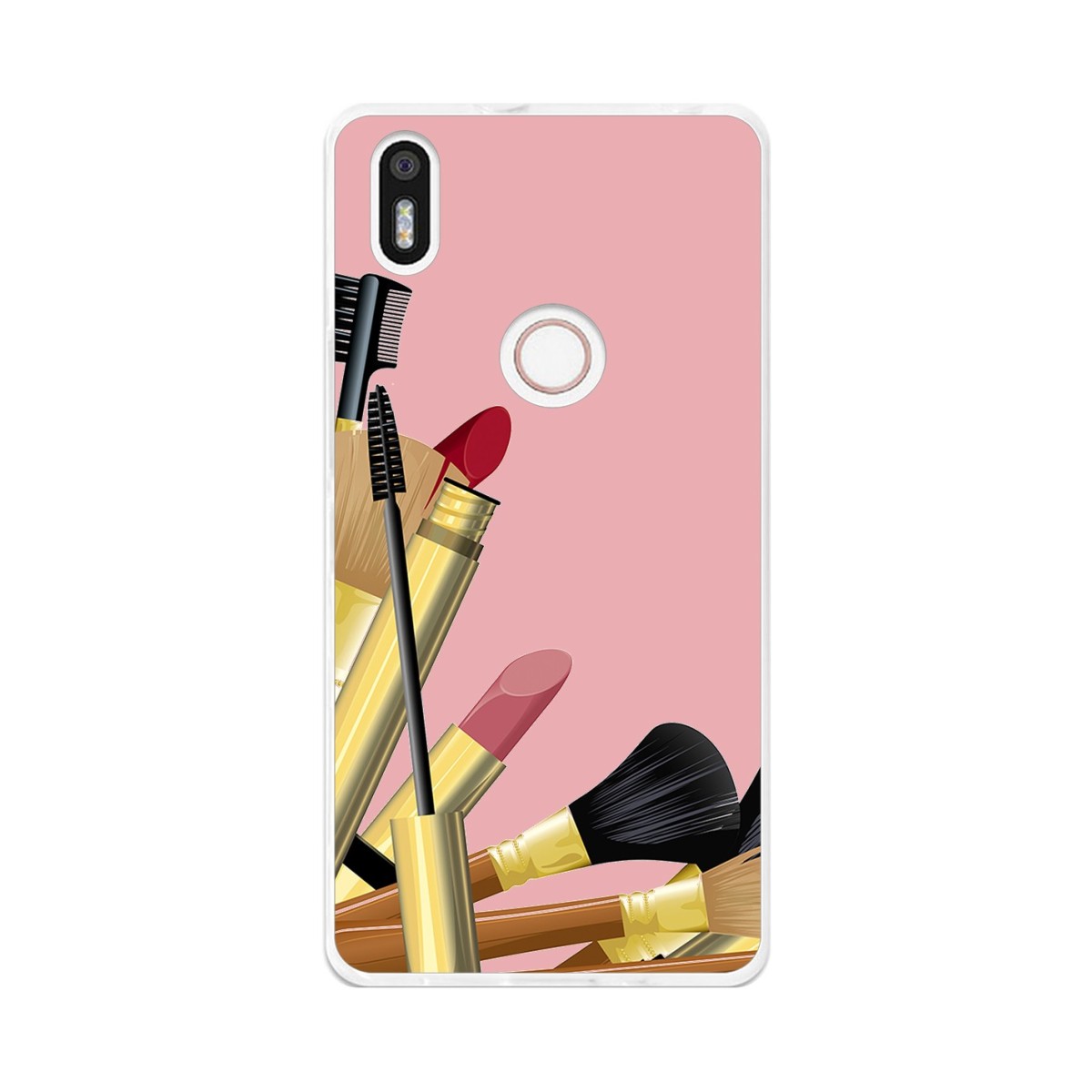 Funda Gel Tpu para Bq Aquaris X5 Plus Diseño Brochas Dibujos