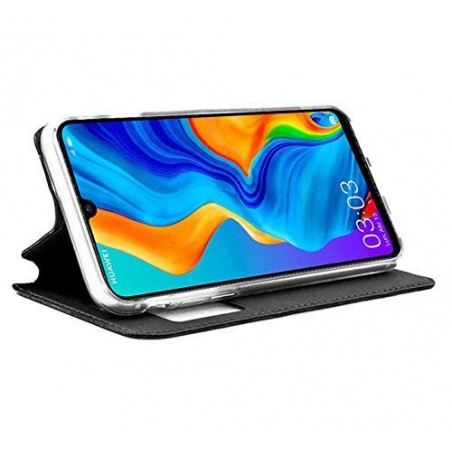 Funda Libro Soporte con Ventana para Huawei P30 Lite Color Negra