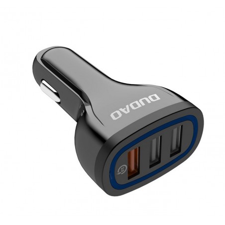 Cargador de Coche Negro 3x USB 2,4A Función Quick Charge 3.0 DUDAO