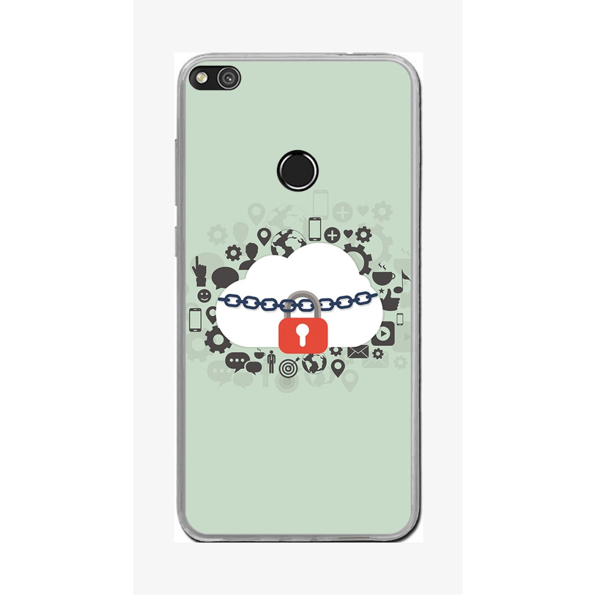 Funda Gel Tpu para Huawei P8 Lite 2017 Diseño Nube Dibujos