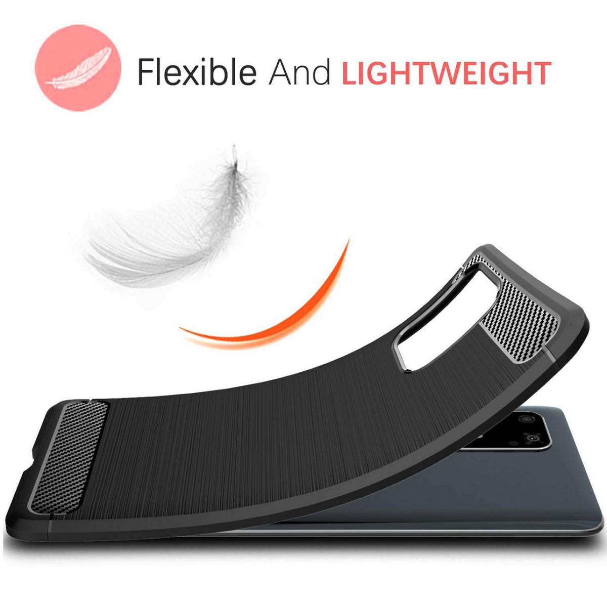 Funda Gel Tpu Tipo Carbon Negra para Samsung Galaxy S10 Lite