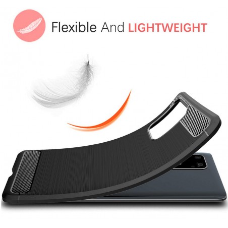 Funda Gel Tpu Tipo Carbon Negra para Samsung Galaxy S10 Lite