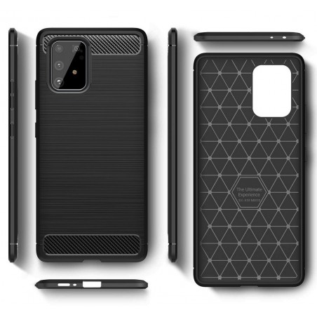 Funda Gel Tpu Tipo Carbon Negra para Samsung Galaxy S10 Lite