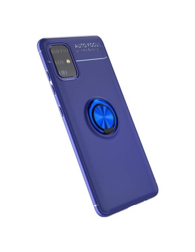 Funda Magnetica Soporte con Anillo Giratorio 360 para Samsung Galaxy A51 Azul