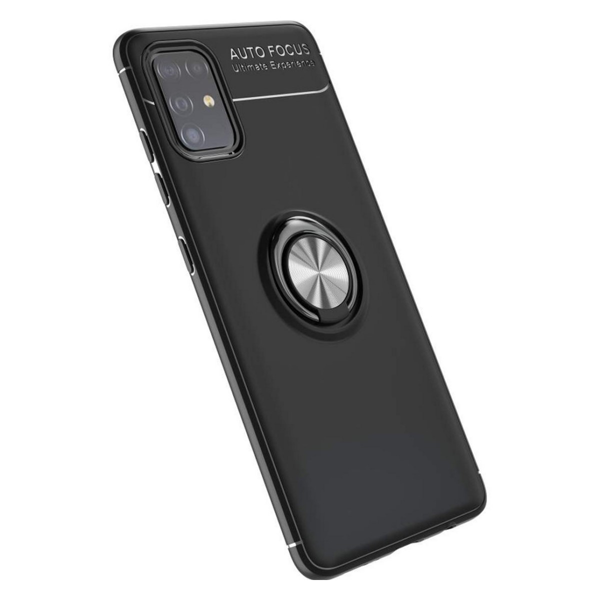 Funda Magnetica Soporte con Anillo Giratorio 360 para Samsung Galaxy A51 Negra