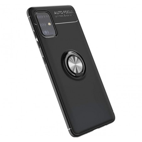 Funda Magnetica Soporte con Anillo Giratorio 360 para Samsung Galaxy A51 Negra