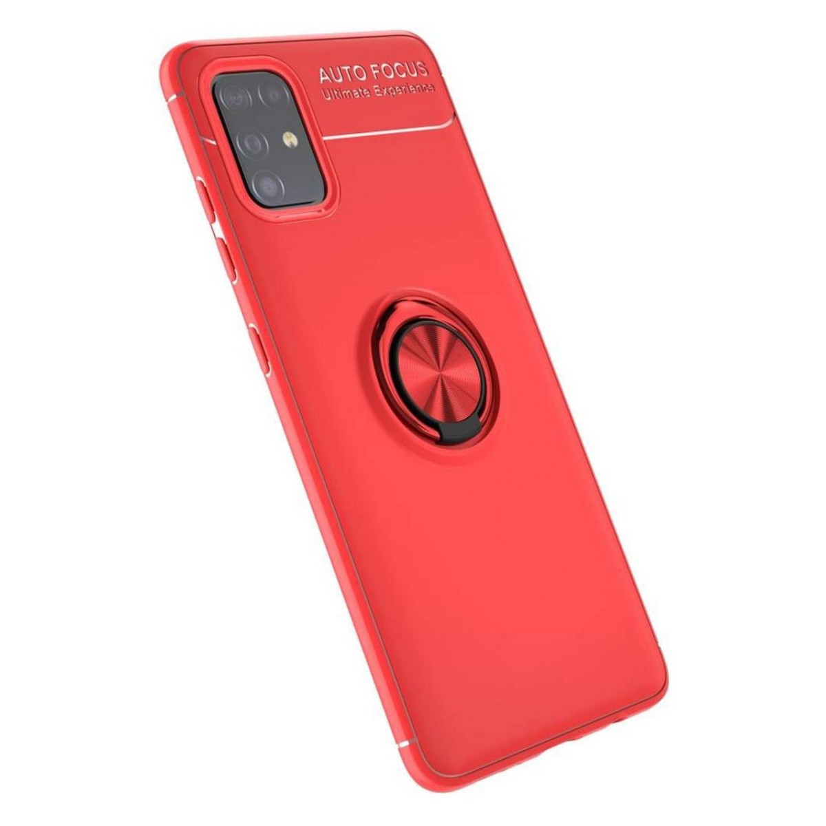 Funda Magnetica Soporte con Anillo Giratorio 360 para Samsung Galaxy A51 Roja