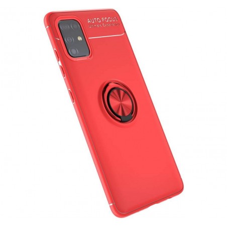 Funda Magnetica Soporte con Anillo Giratorio 360 para Samsung Galaxy A51 Roja
