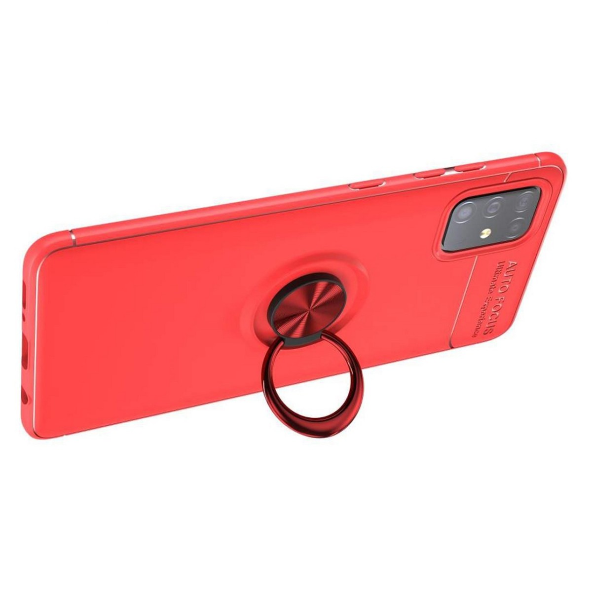 Funda Magnetica Soporte con Anillo Giratorio 360 para Samsung Galaxy A51 Roja