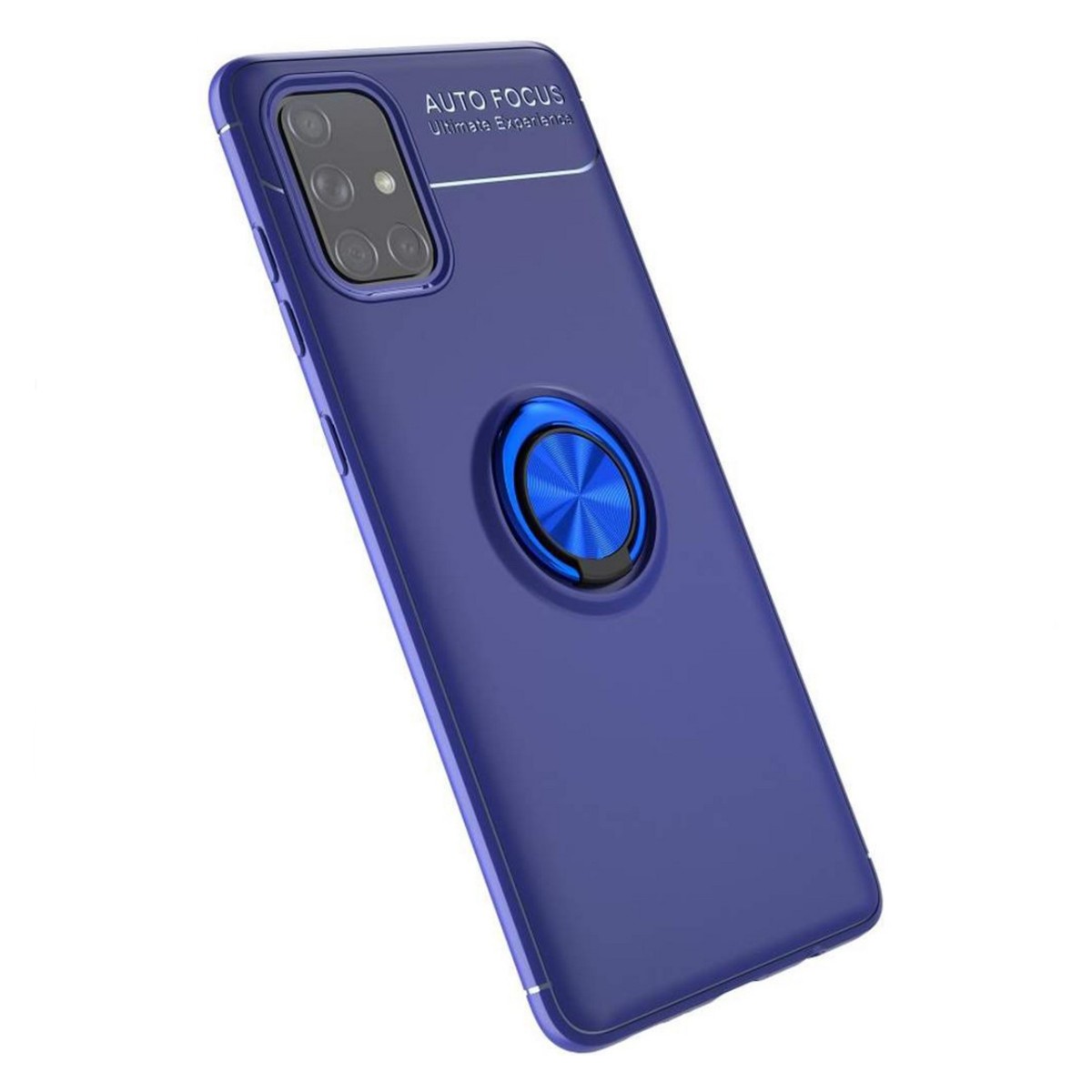 Funda Magnetica Soporte con Anillo Giratorio 360 para Samsung Galaxy A71 Azul