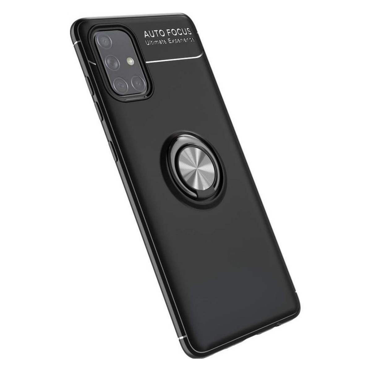 Funda Magnetica Soporte con Anillo Giratorio 360 para Samsung Galaxy A71 Negra