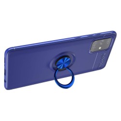 Funda Magnetica Soporte con Anillo Giratorio 360 para Samsung Galaxy S20 Azul 2