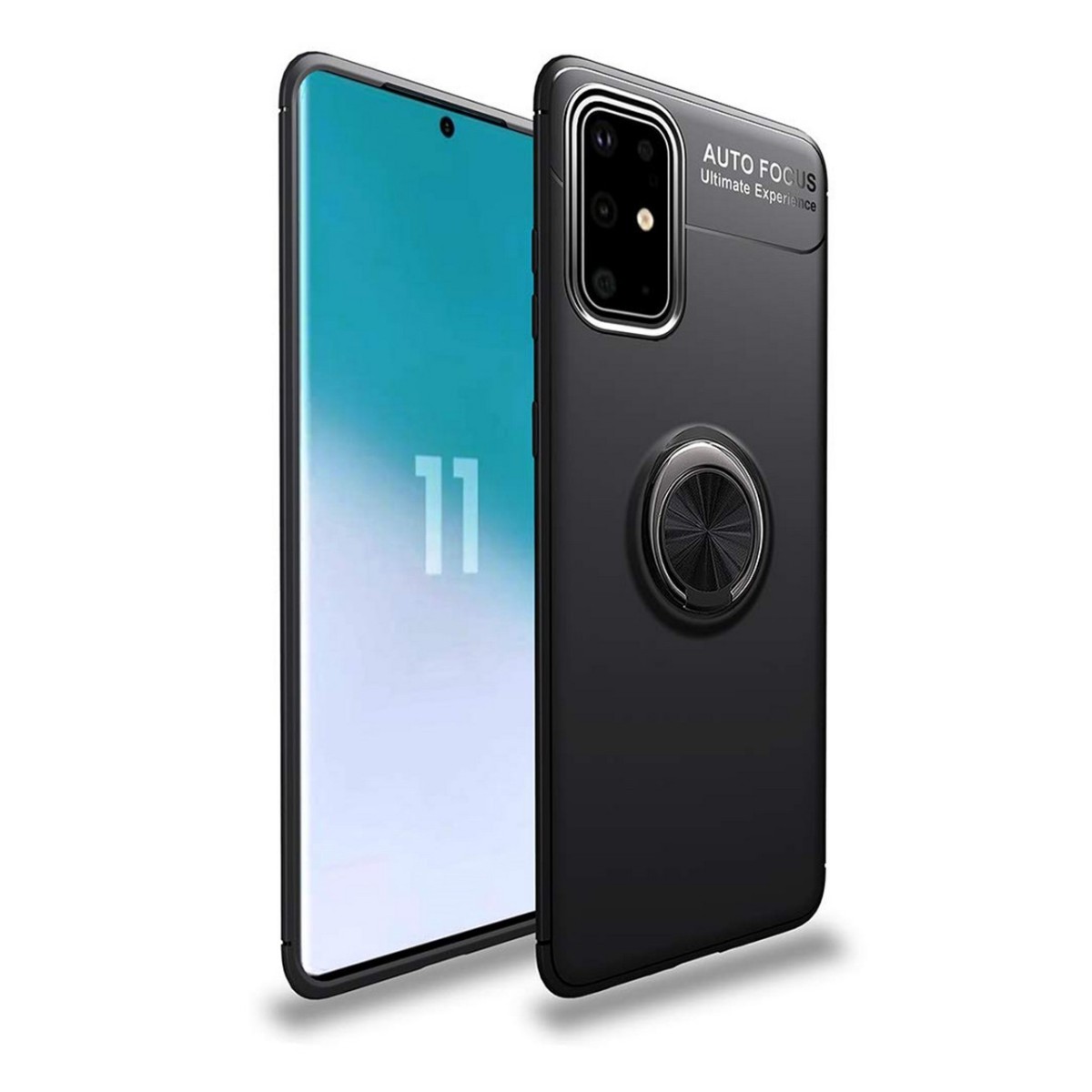 Funda Magnetica Soporte con Anillo Giratorio 360 para Samsung Galaxy S20 Negra