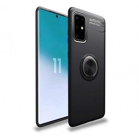 Funda Magnetica Soporte con Anillo Giratorio 360 para Samsung Galaxy S20 Negra