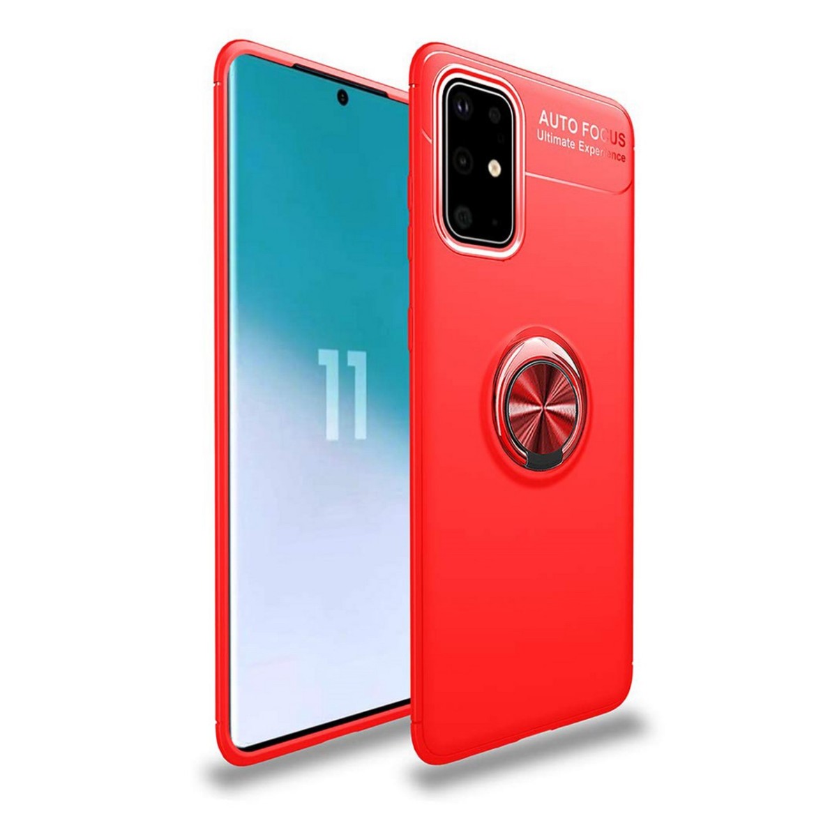 Funda Magnetica Soporte con Anillo Giratorio 360 para Samsung Galaxy S20 Roja