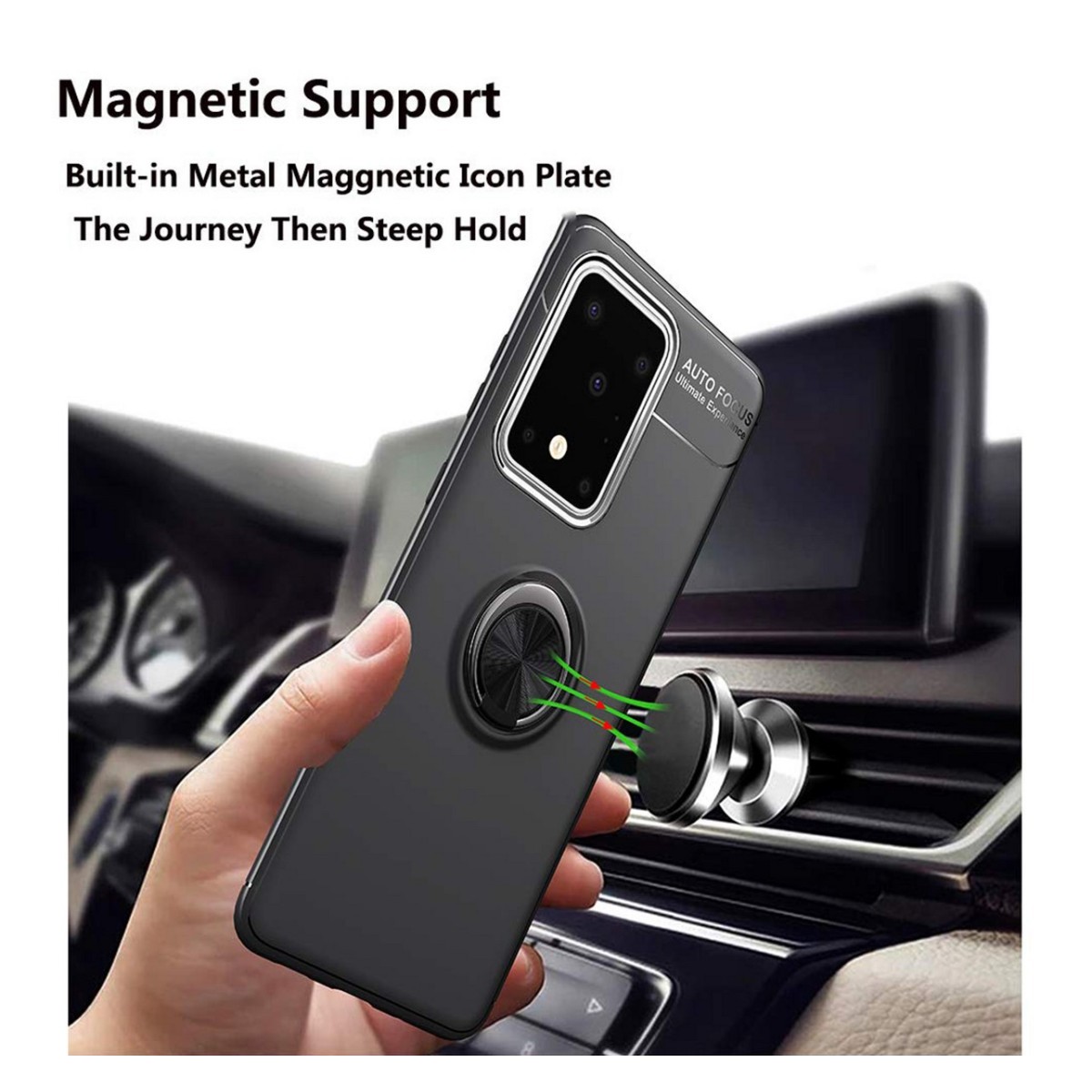 Funda Magnetica Soporte con Anillo Giratorio 360 para Samsung Galaxy S20 Ultra Roja