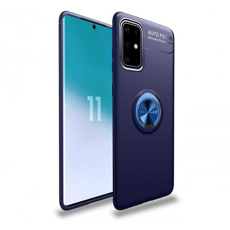 Funda Magnetica Soporte con Anillo Giratorio 360 para Samsung Galaxy S20+ Plus Azul