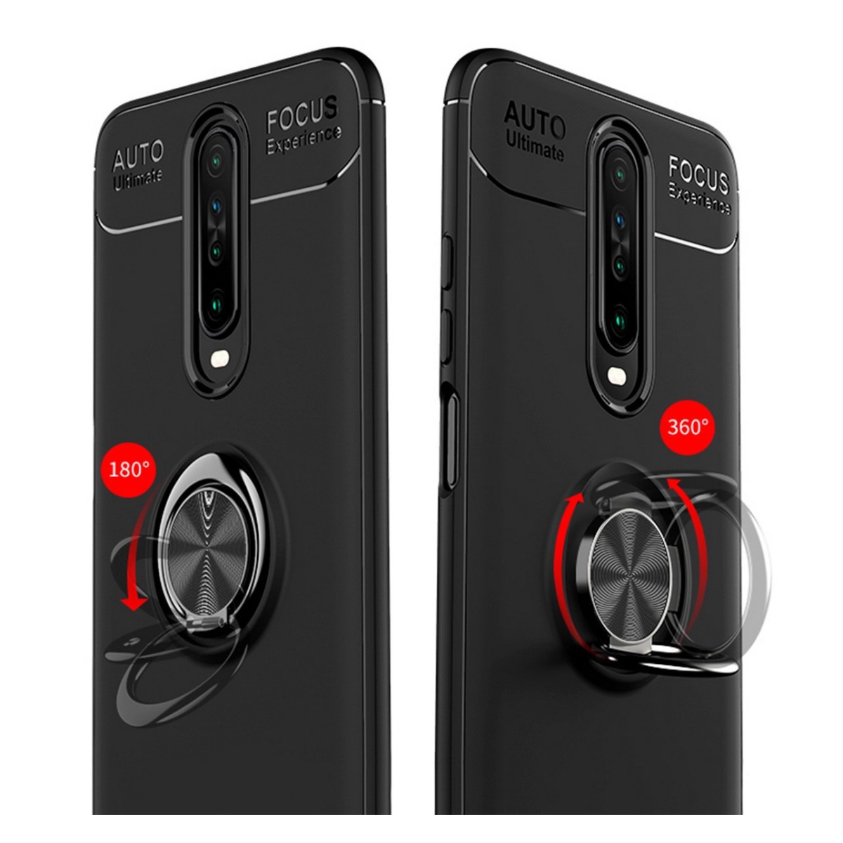 Funda Magnetica Soporte con Anillo Giratorio 360 para Xiaomi Pocophone POCO X2 Azul