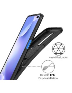 Funda Gel Tpu Tipo Carbon Negra para Xiaomi Pocophone POCO X2