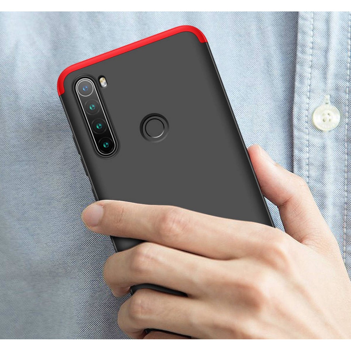 Funda Carcasa GKK 360 para Xiaomi Redmi Note 8T Color Negra / Roja