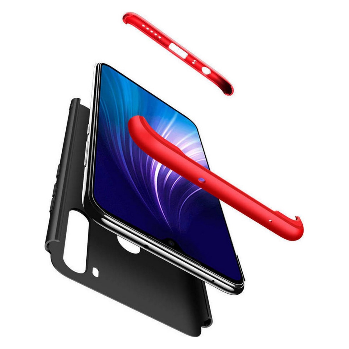 Funda Carcasa GKK 360 para Xiaomi Redmi Note 8T Color Negra / Roja