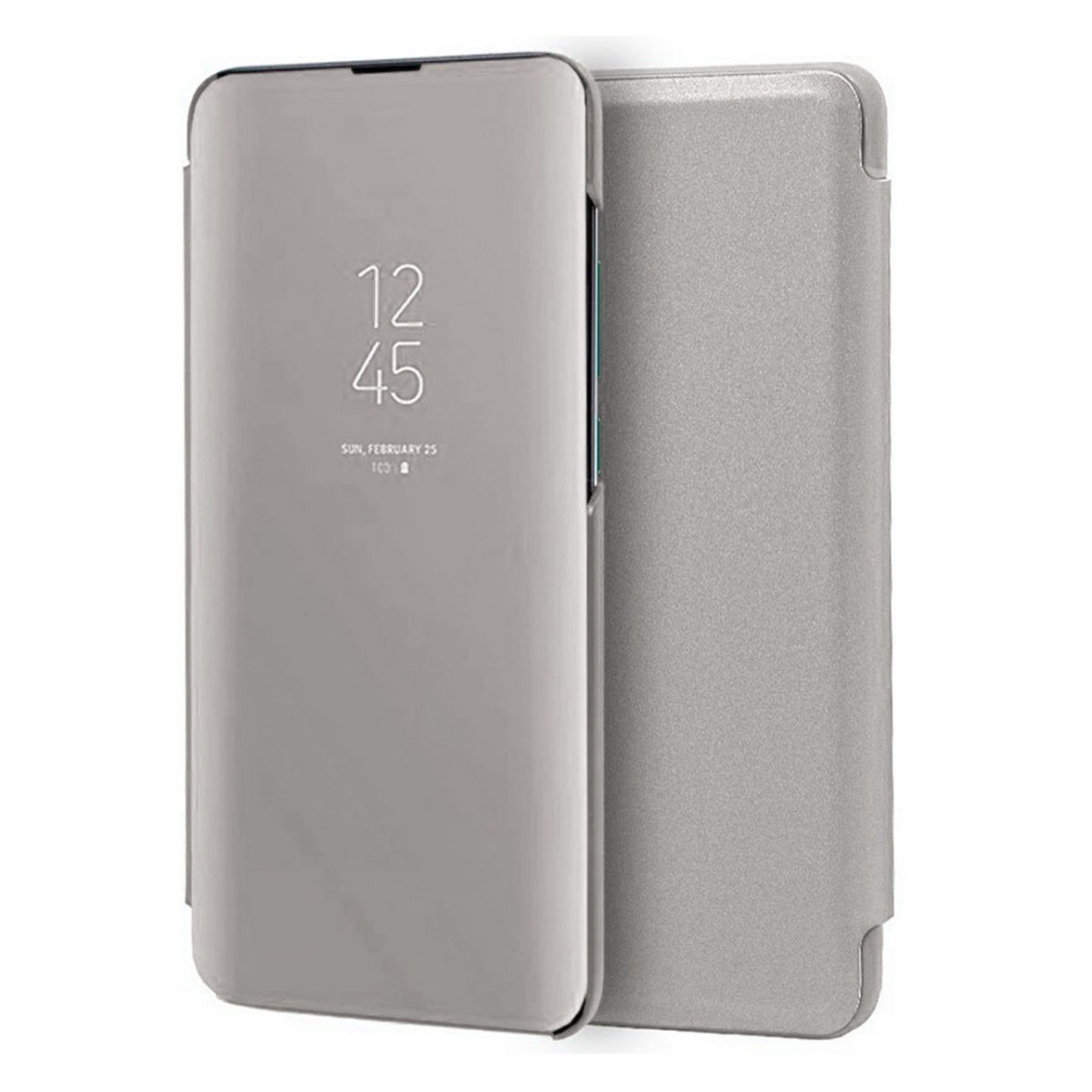 Funda Flip Cover Clear View para Samsung Galaxy A51 color Plata