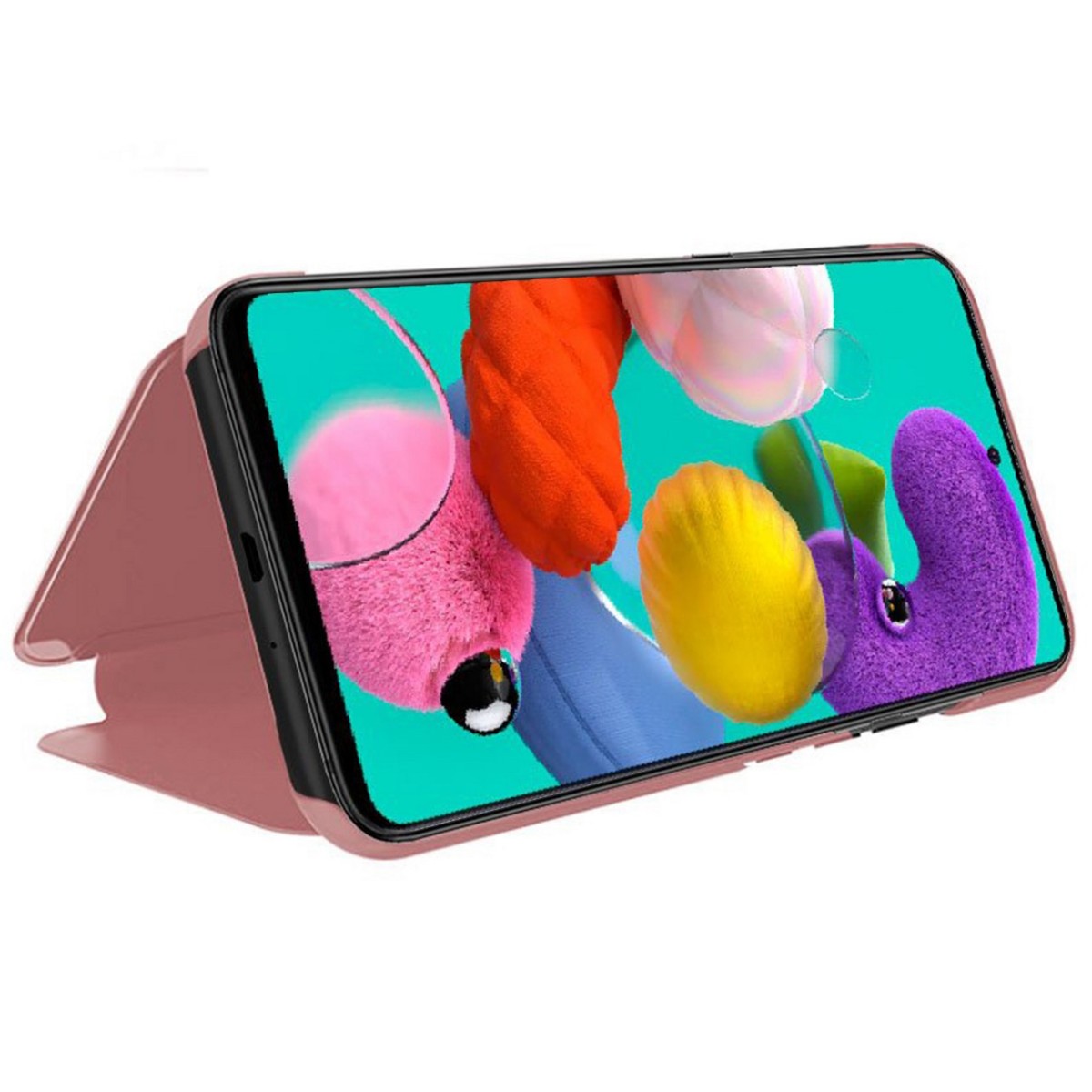 Funda Flip Cover Clear View para Samsung Galaxy A71 color Rosa