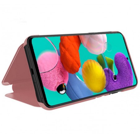 Funda Flip Cover Clear View para Samsung Galaxy A71 color Rosa