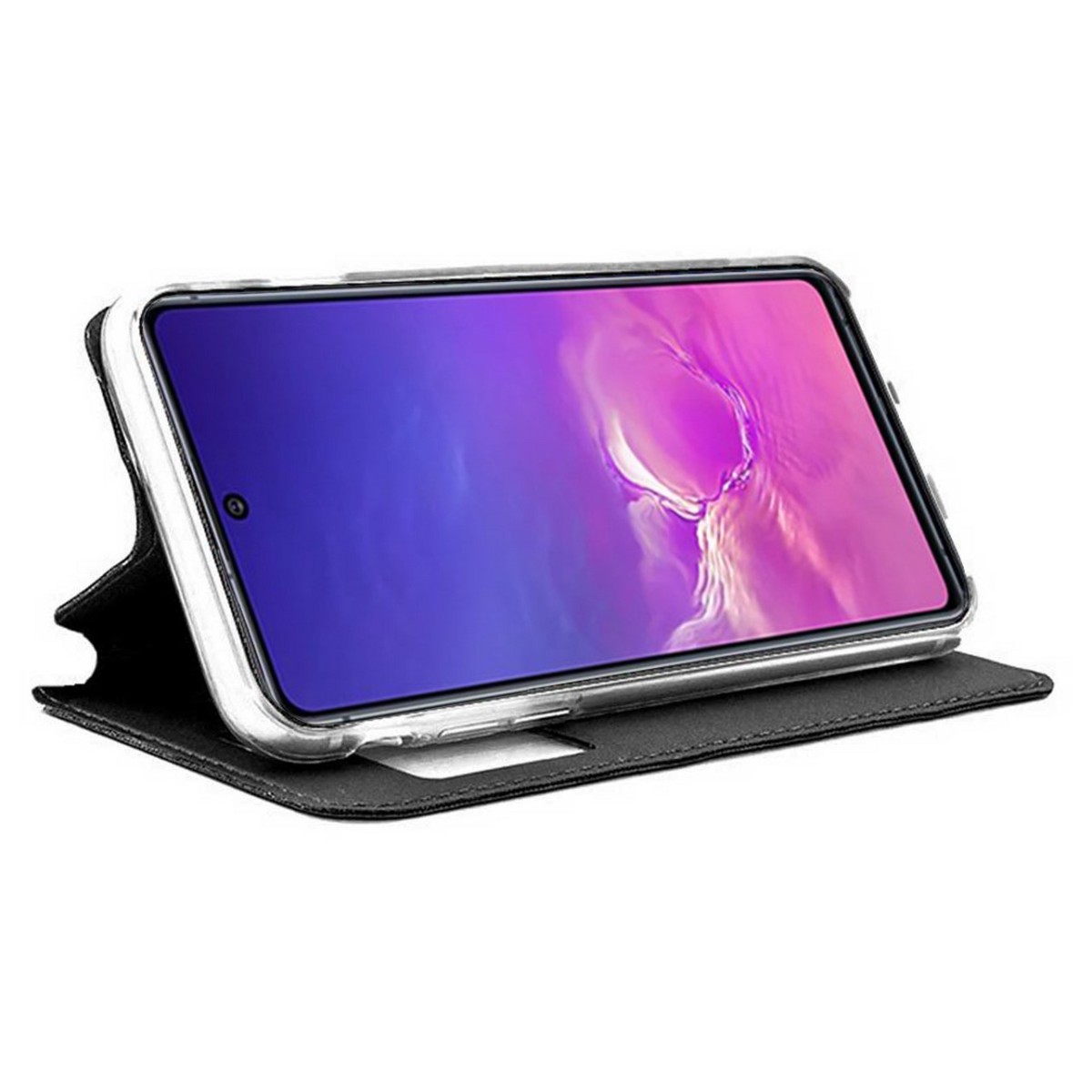 Funda Libro Soporte con Ventana para Samsung Galaxy S10 Lite Color Negra