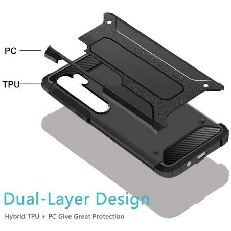 Funda Tipo Hybrid Tough Armor (Pc+Tpu) Negra para Xiaomi Mi Note 10