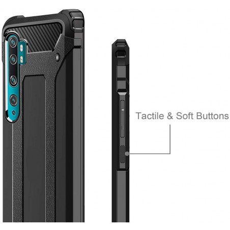 Funda Tipo Hybrid Tough Armor (Pc+Tpu) Negra para Xiaomi Mi Note 10