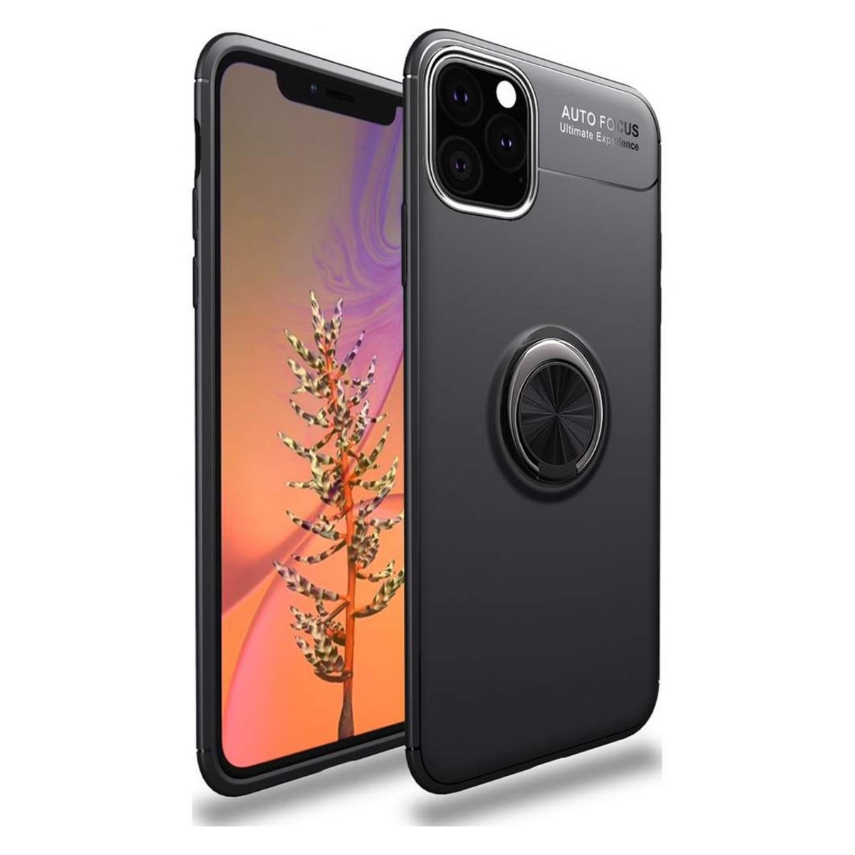 Funda Magnetica Soporte con Anillo Giratorio 360 para Iphone 11 Pro (5.8) Negra
