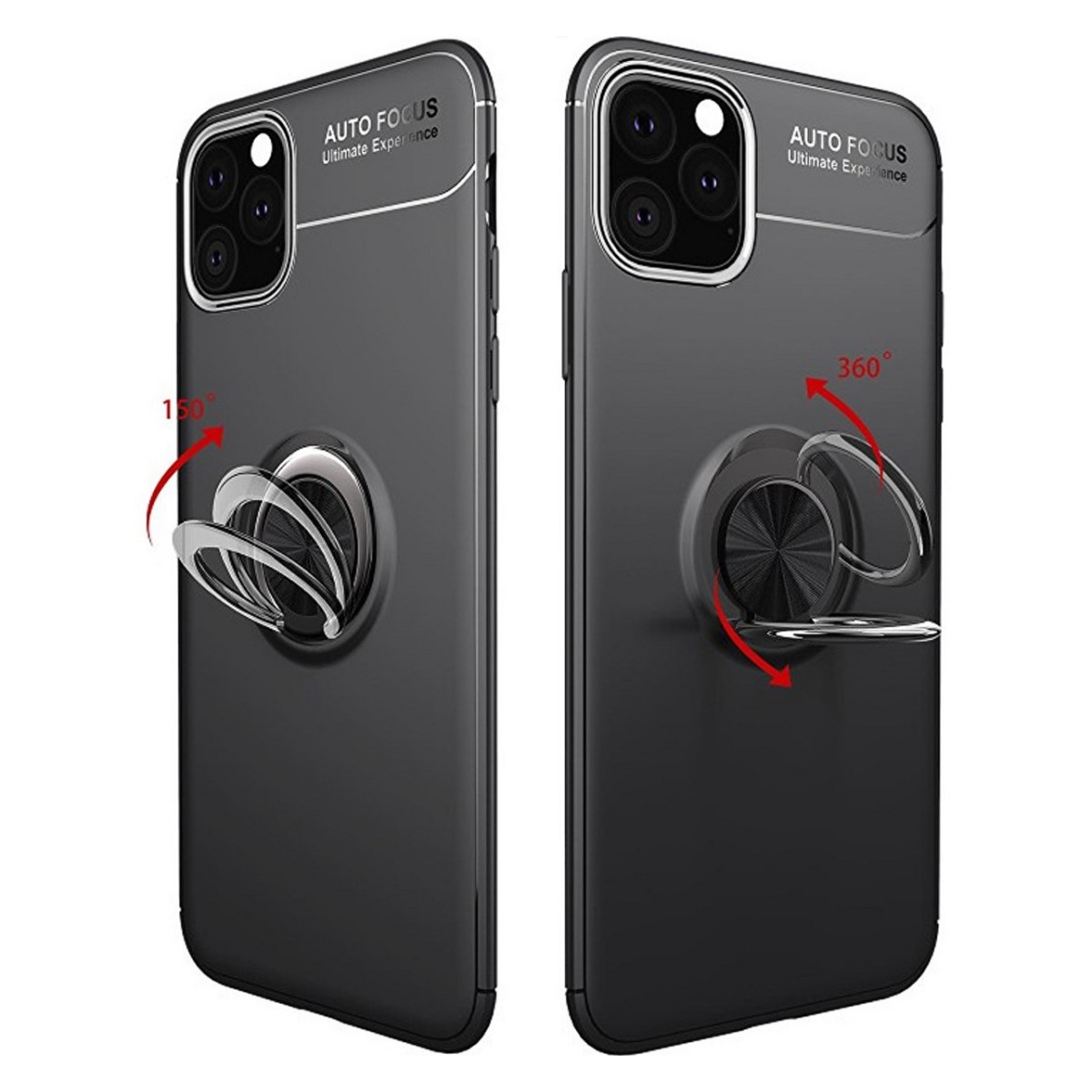 Funda Magnetica Soporte con Anillo Giratorio 360 para Iphone 11 Pro (5.8) Negra