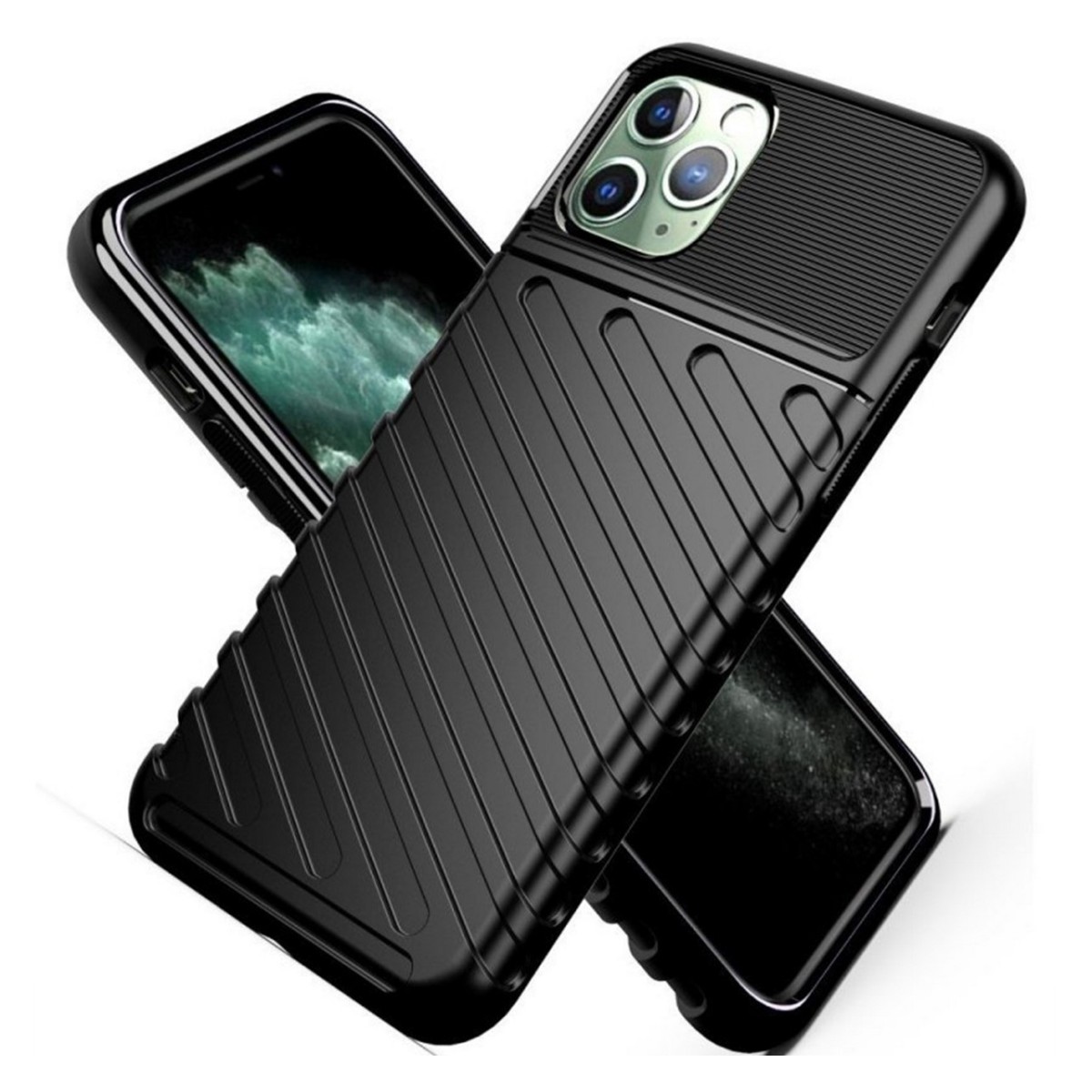 Funda Gel Flexible Thunder Armor Rugged para Iphone 11 Pro (5.8) color Negra