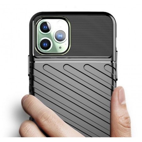 Funda Gel Flexible Thunder Armor Rugged para Iphone 11 Pro Max (6.5) color Negra