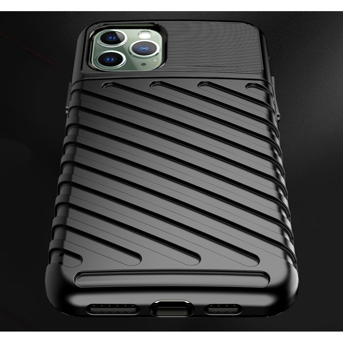 Funda Gel Flexible Thunder Armor Rugged para Iphone 11 Pro Max (6.5) color Negra