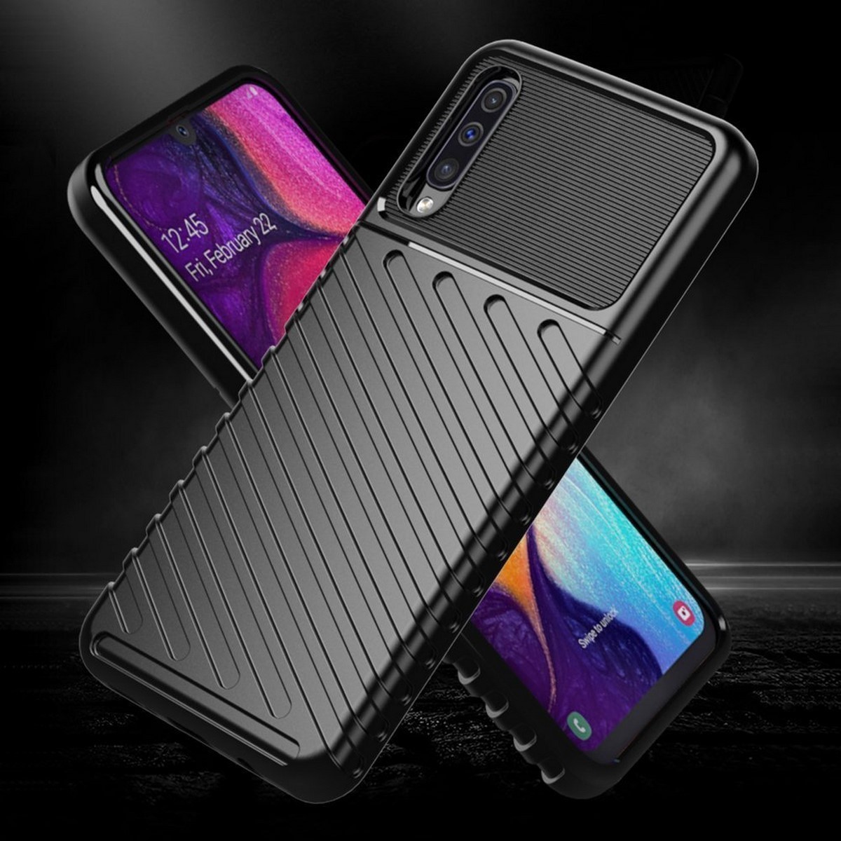 Funda Gel Flexible Thunder Armor Rugged para Samsung Galaxy A50 / A50s / A30s color Negra