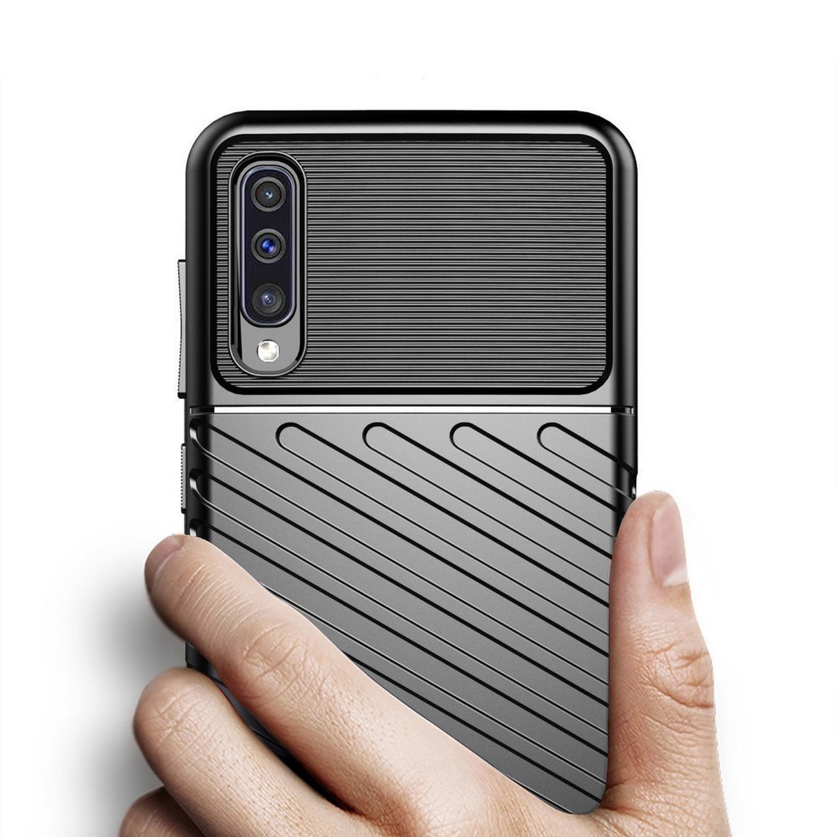 Funda Gel Flexible Thunder Armor Rugged para Samsung Galaxy A50 / A50s / A30s color Negra