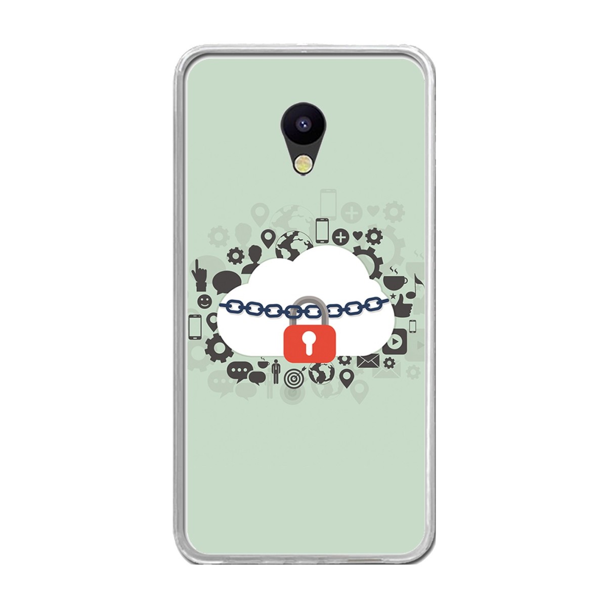 Funda Gel Tpu para Meizu M5 Note Diseño Nube Dibujos