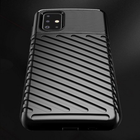 Funda Gel Flexible Thunder Armor Rugged para Samsung Galaxy A71 color Negra