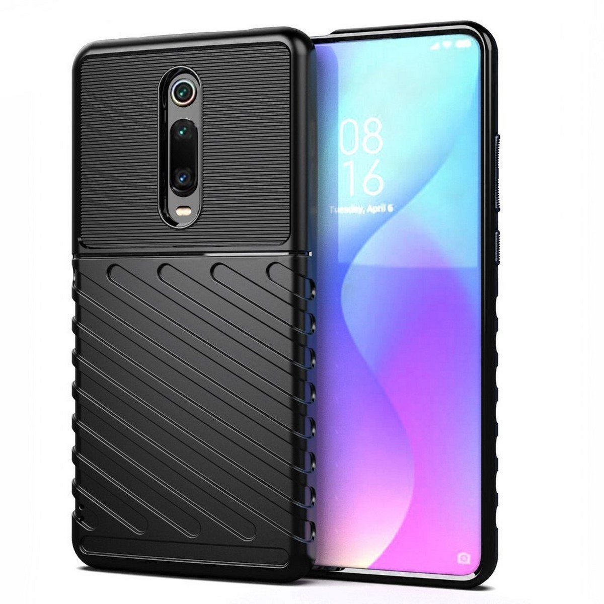 Funda Gel Flexible Thunder Armor Rugged para Xiaomi Mi 9T / Mi 9T Pro color Negra