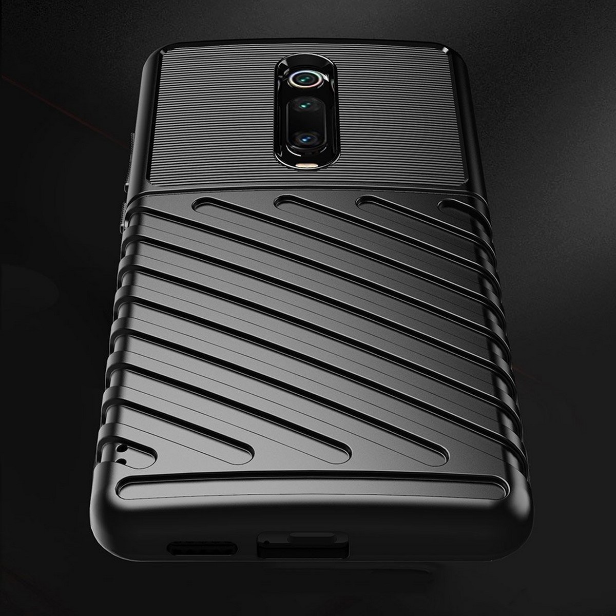 Funda Gel Flexible Thunder Armor Rugged para Xiaomi Mi 9T / Mi 9T Pro color Negra