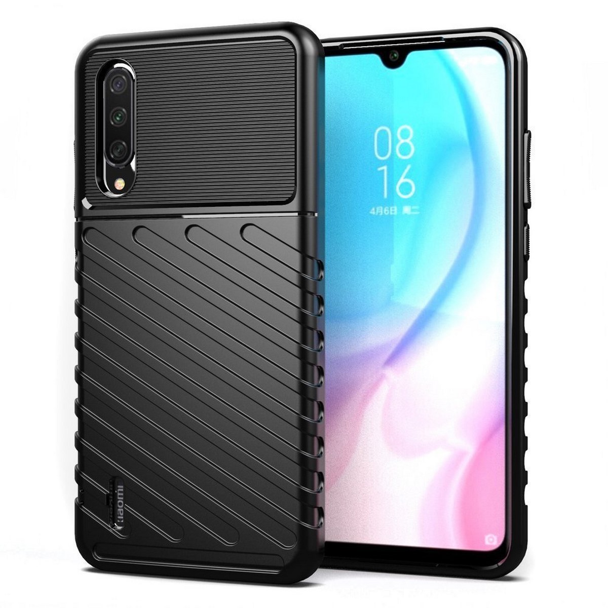 Funda Gel Flexible Thunder Armor Rugged para Xiaomi Mi A3 color Negra