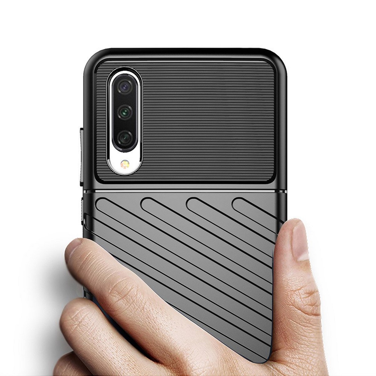 Funda Gel Flexible Thunder Armor Rugged para Xiaomi Mi A3 color Negra