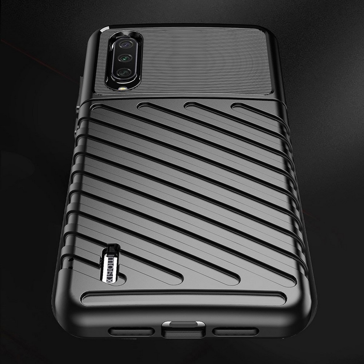 Funda Gel Flexible Thunder Armor Rugged para Xiaomi Mi A3 color Negra