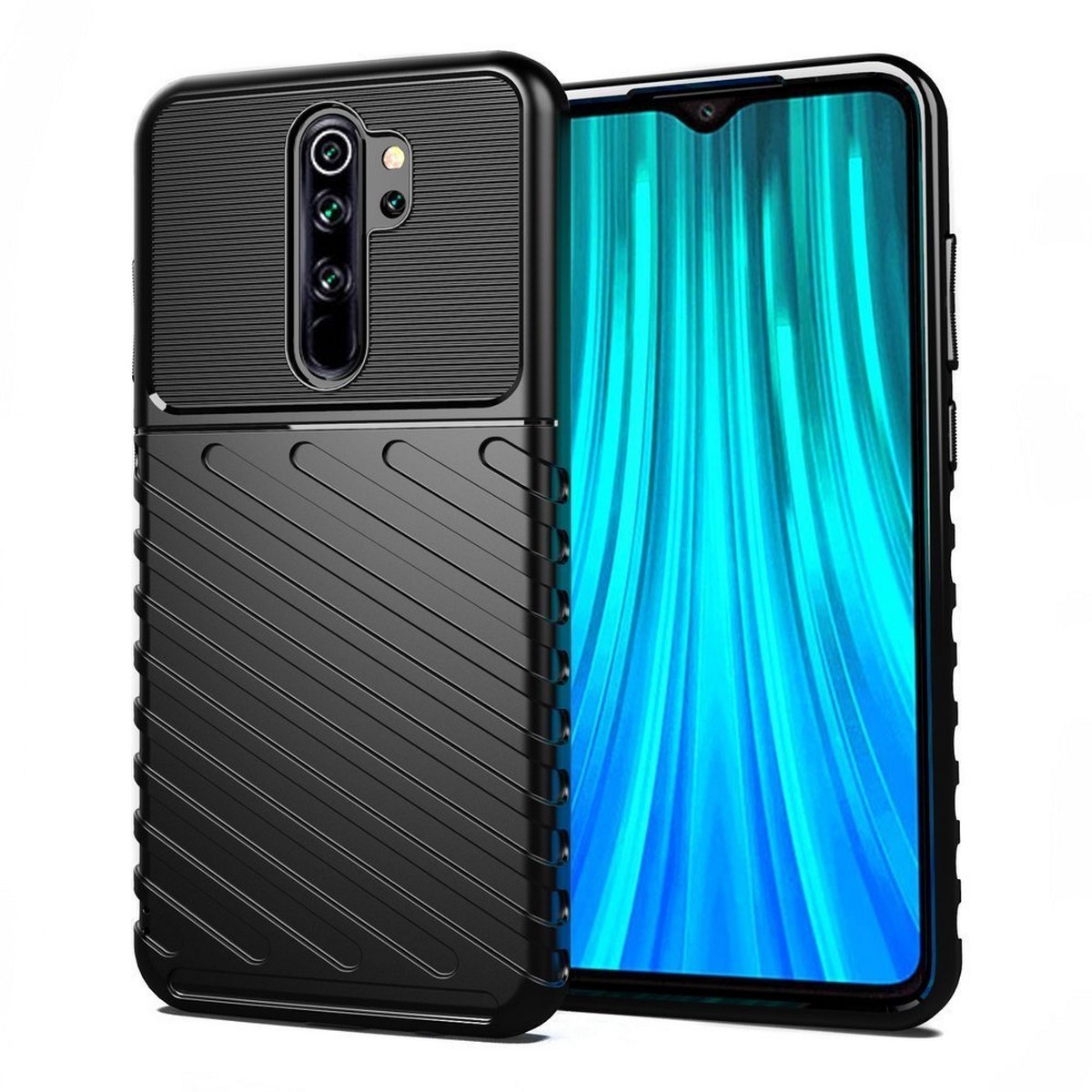 Funda Gel Flexible Thunder Armor Rugged para Xiaomi Redmi Note 8 Pro color Negra
