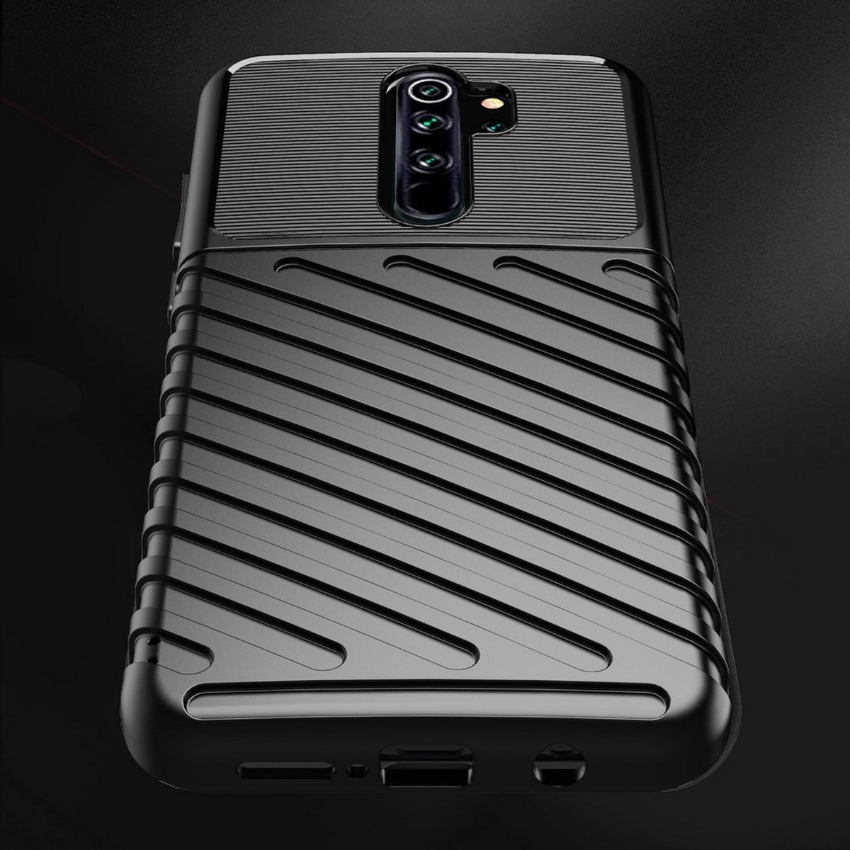 Funda Gel Flexible Thunder Armor Rugged para Xiaomi Redmi Note 8 Pro color Negra