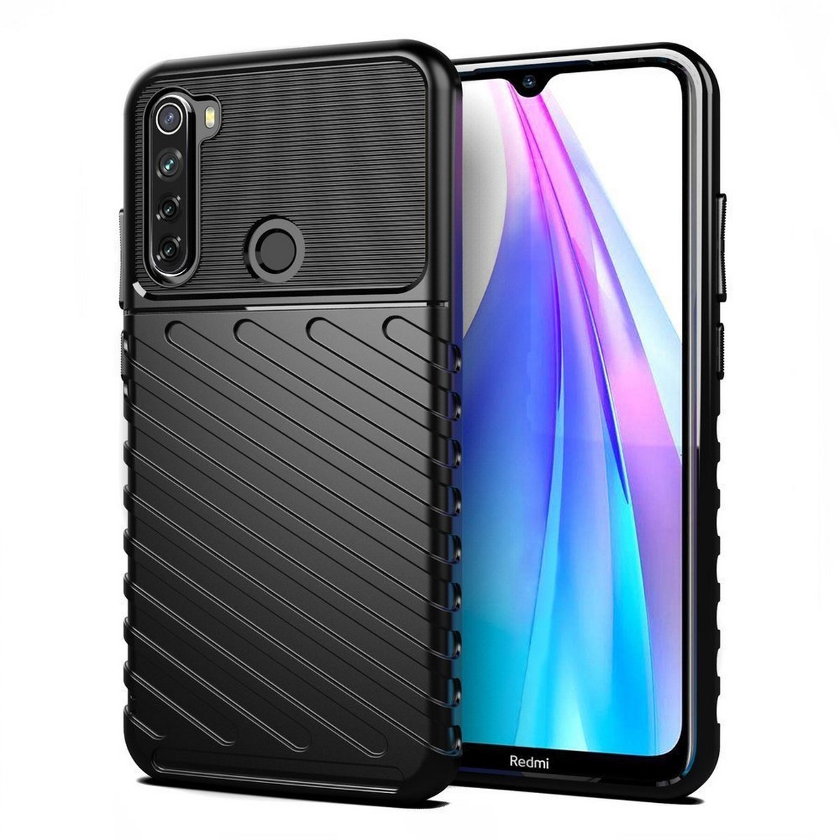Funda Gel Flexible Thunder Armor Rugged para Xiaomi Redmi Note 8T color Negra