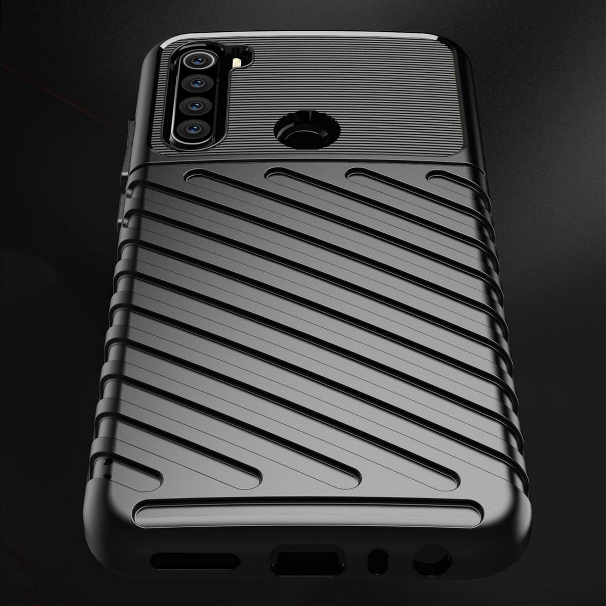 Funda Gel Flexible Thunder Armor Rugged para Xiaomi Redmi Note 8T color Negra
