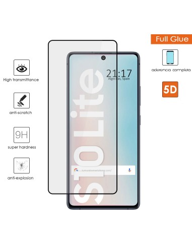Protector Cristal Templado Completo 5D Full Glue Negro para Samsung Galaxy S10 Lite Vidrio
